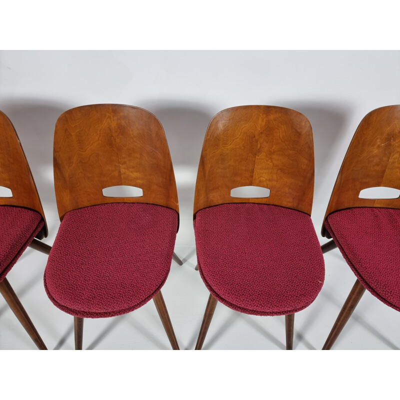 Set of 4 vintage Bratislava minimalist chairs, 1960