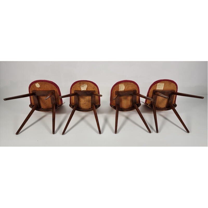 Set van 4 vintage Bratislava minimalistische stoelen, 1960