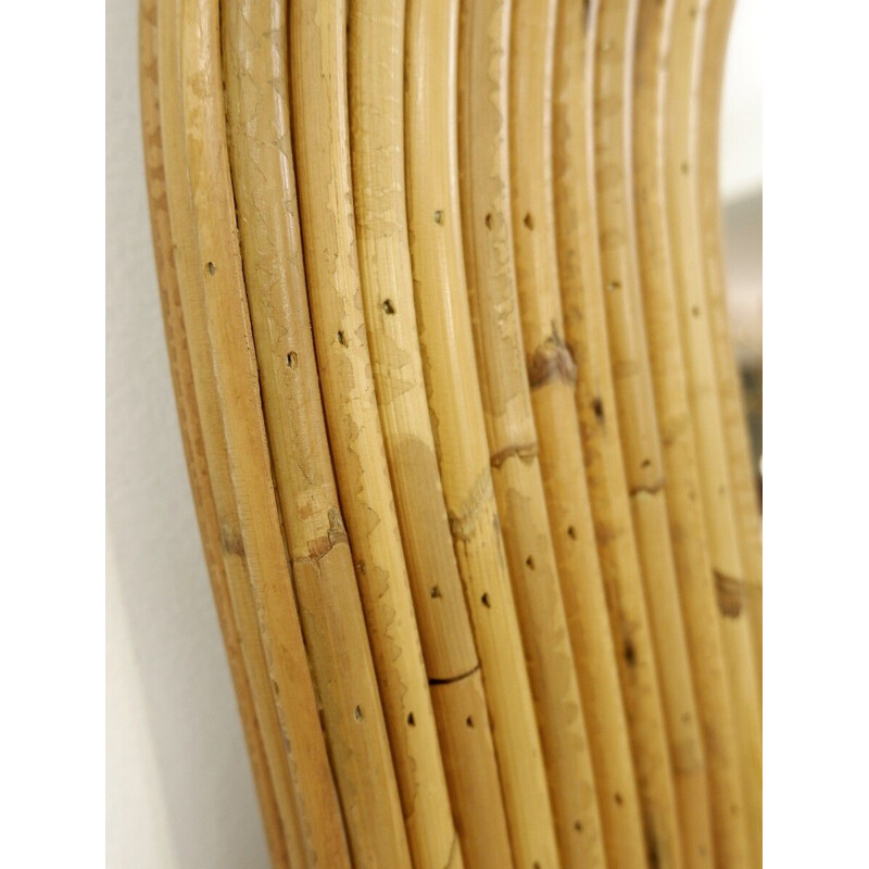 Italian vintage contemporary bamboo wall mirror