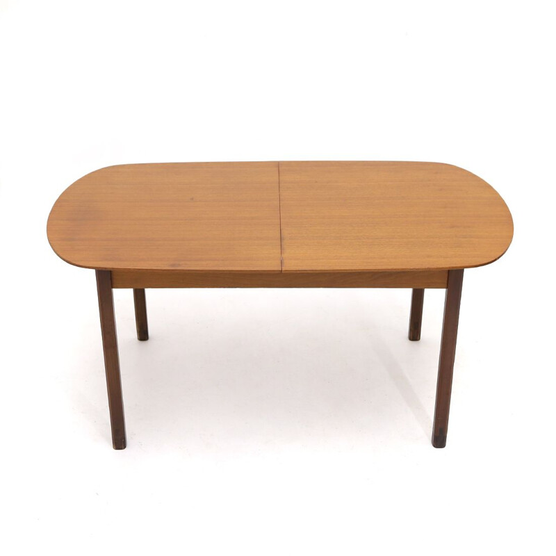 Teak vintage table with extendable top, 1960s