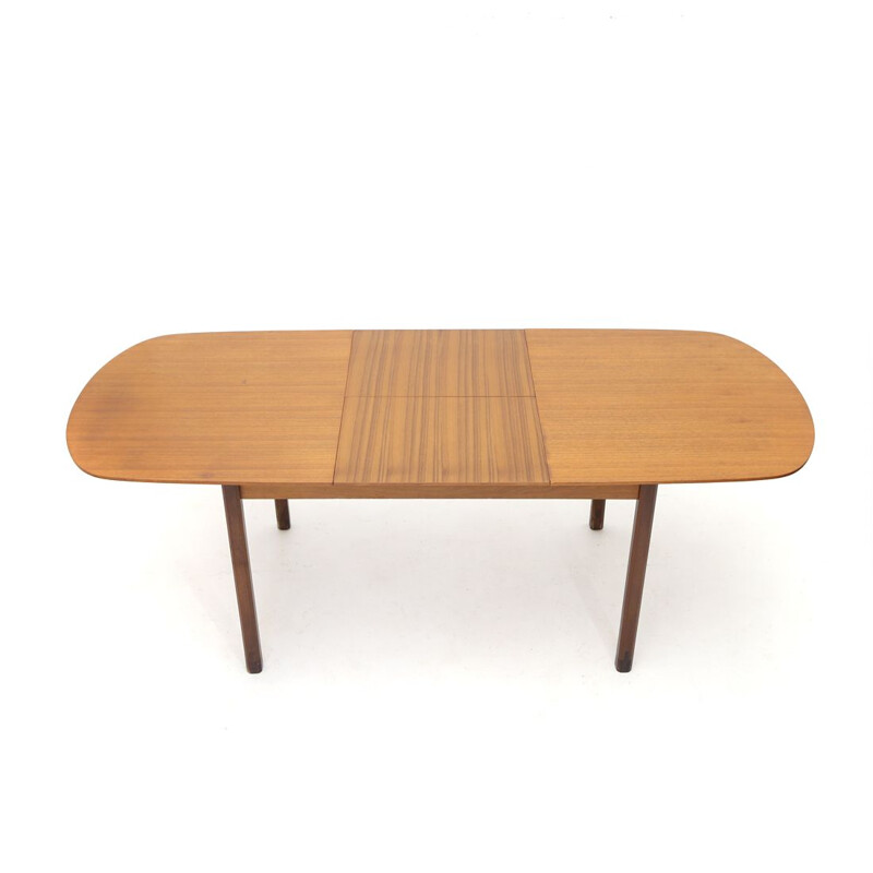 Teak vintage table with extendable top, 1960s