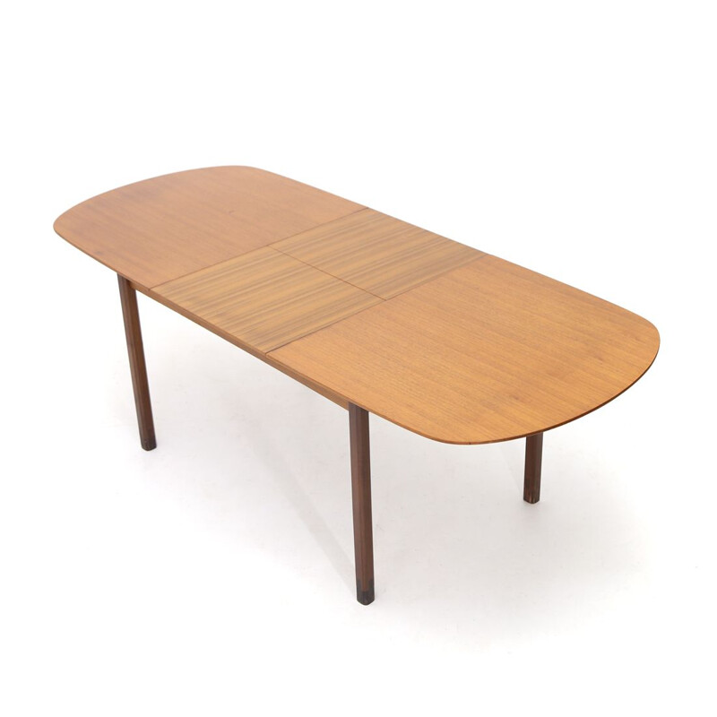 Teak vintage table with extendable top, 1960s