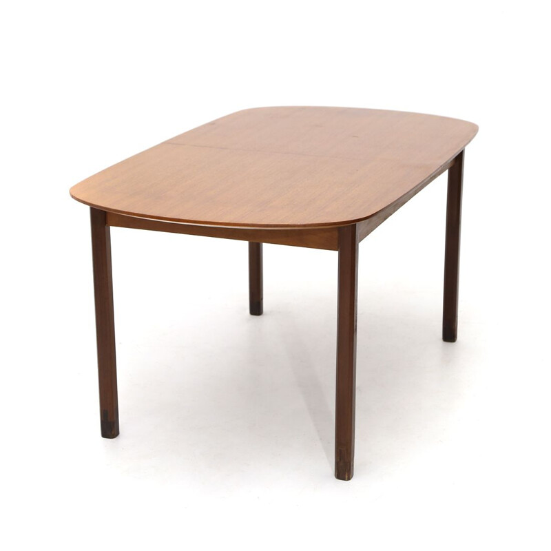 Teak vintage table with extendable top, 1960s