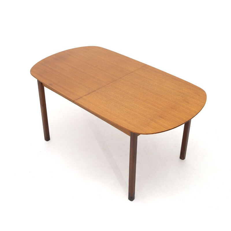 Teak vintage table with extendable top, 1960s