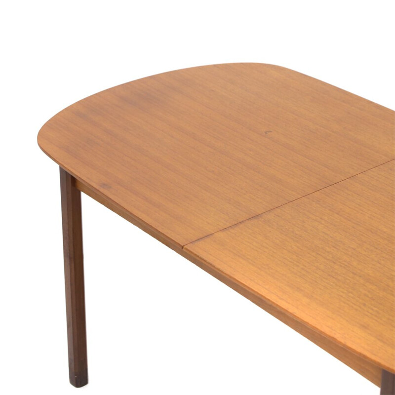 Teak vintage table with extendable top, 1960s