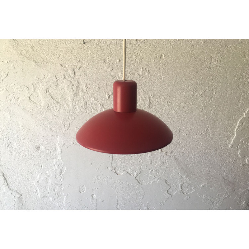 Vintage lacquered metal pendant lamp, Denmark 1980s