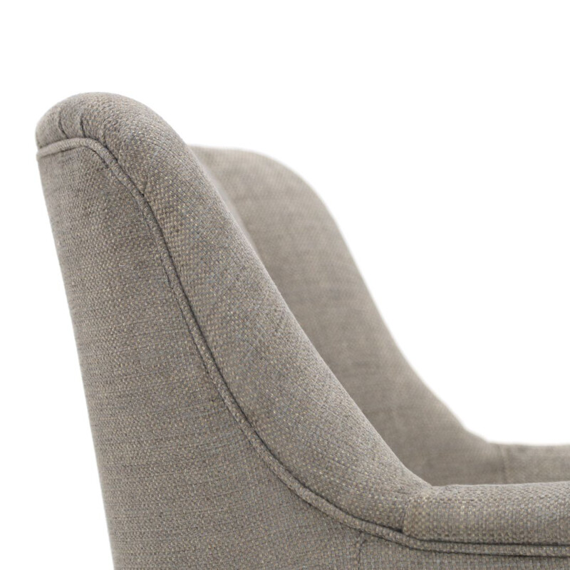 Sillón vintage de tela gris, 1950