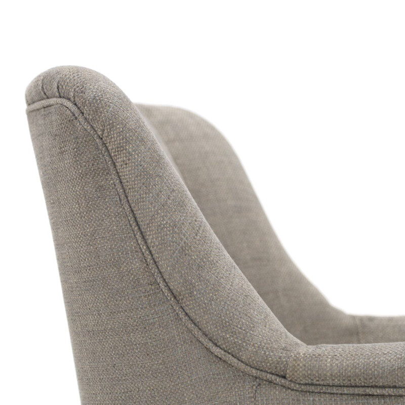 Vintage grijze stoffen fauteuil, 1950