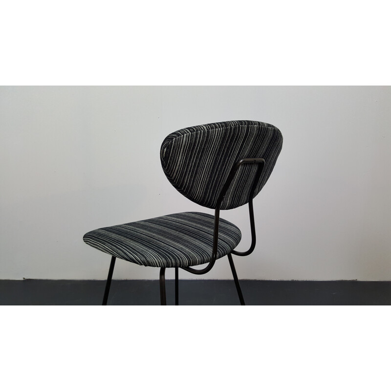 Reupholstered Elsrijk chair in black and white fabric, Rudolf WOLF - 1950s