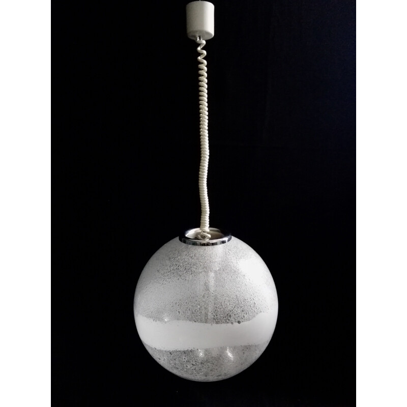 Murano glass vintage pendant lamp by Gino Poli and Ettore Fantasia for Sothis Murano, Italy 1970s