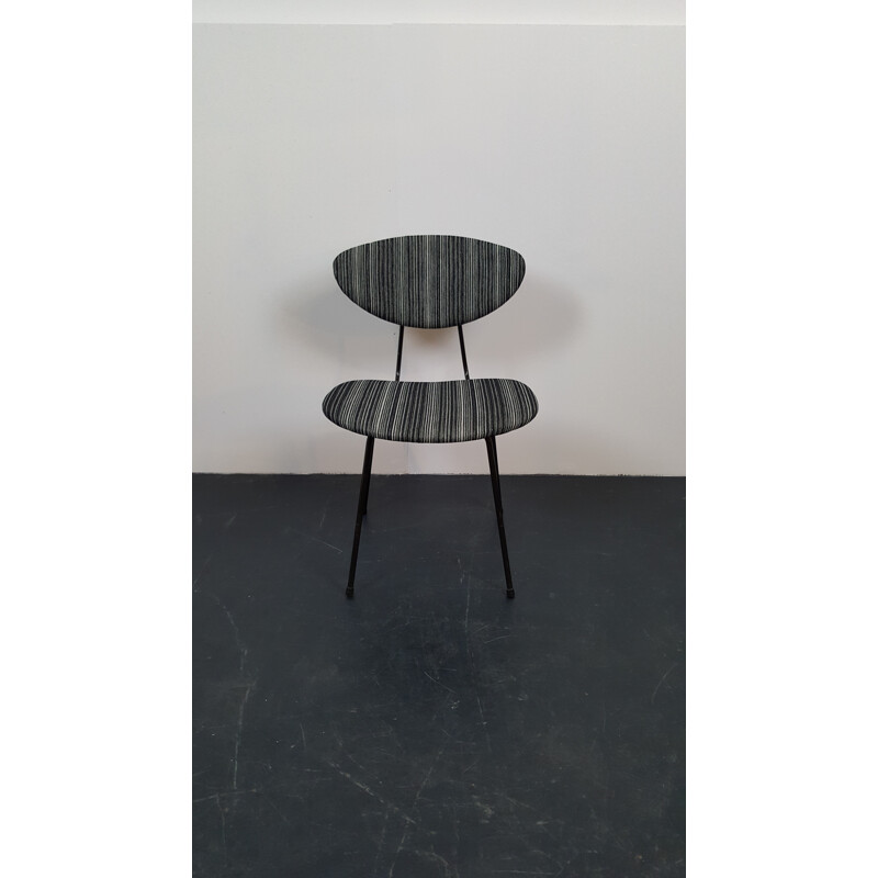 Reupholstered Elsrijk chair in black and white fabric, Rudolf WOLF - 1950s