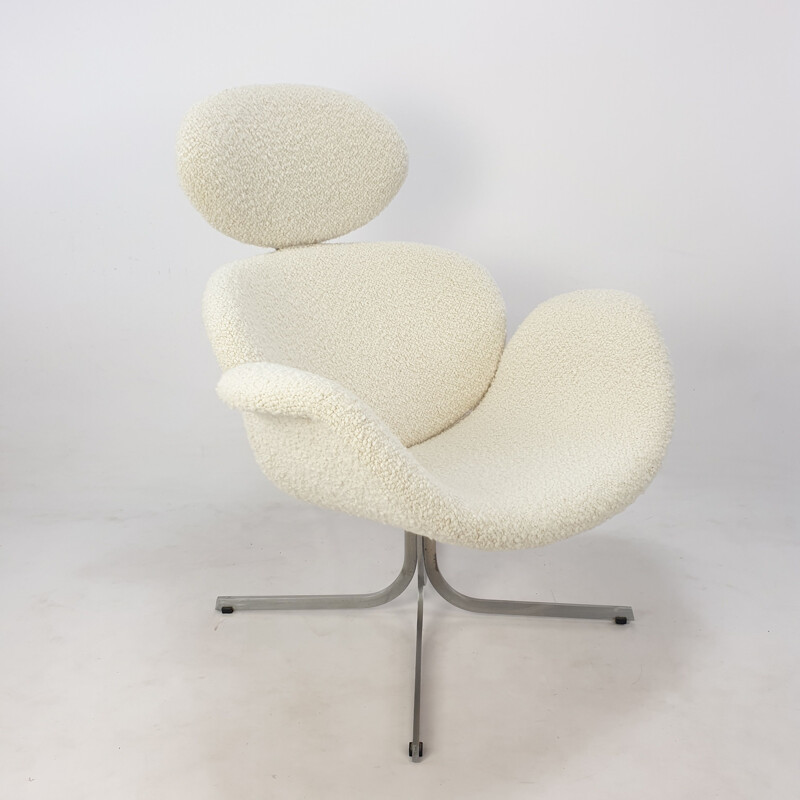 Big Tulip vintage wool fabric armchair by Pierre Paulin for Artifort, 1959