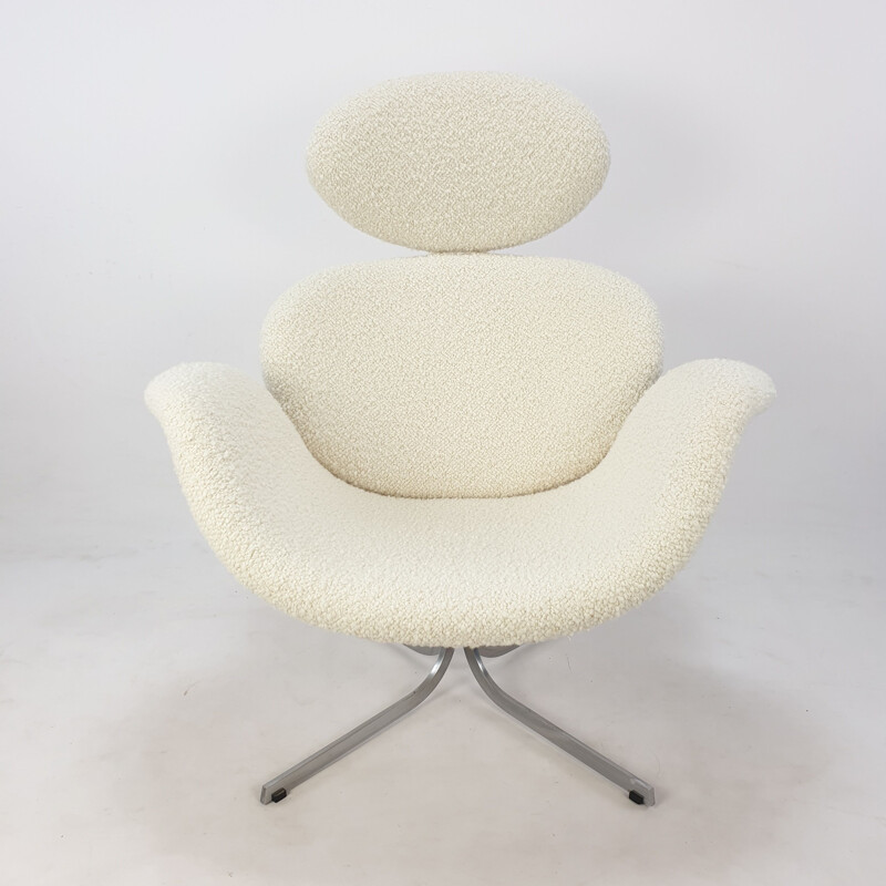 Big Tulip vintage wool fabric armchair by Pierre Paulin for Artifort, 1959