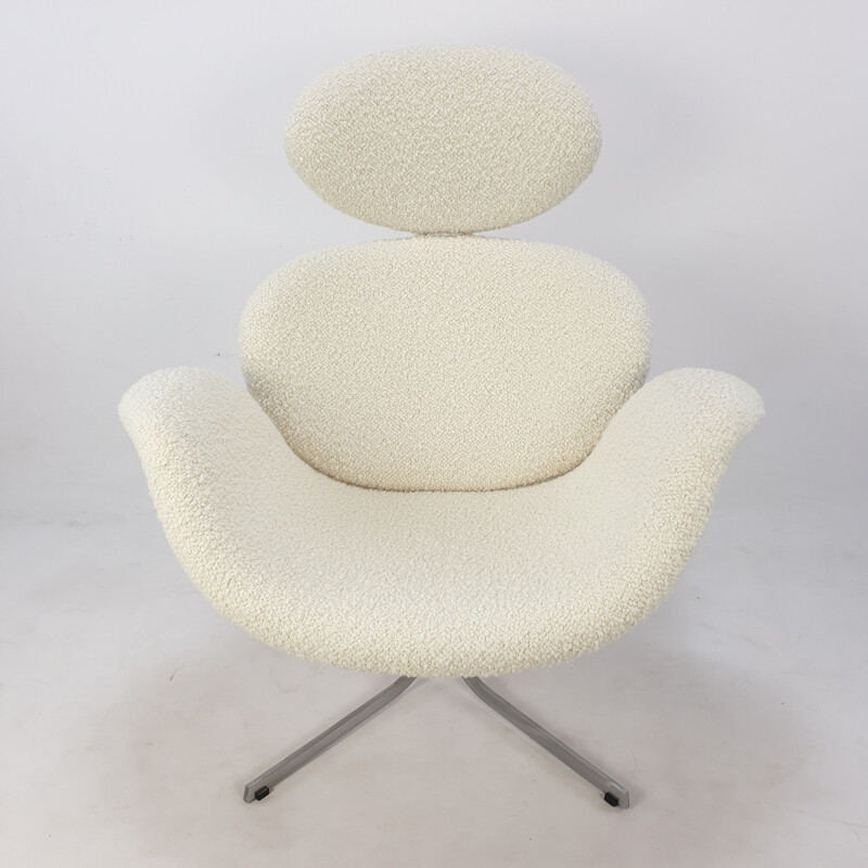 Big Tulip vintage wool fabric armchair by Pierre Paulin for Artifort, 1959