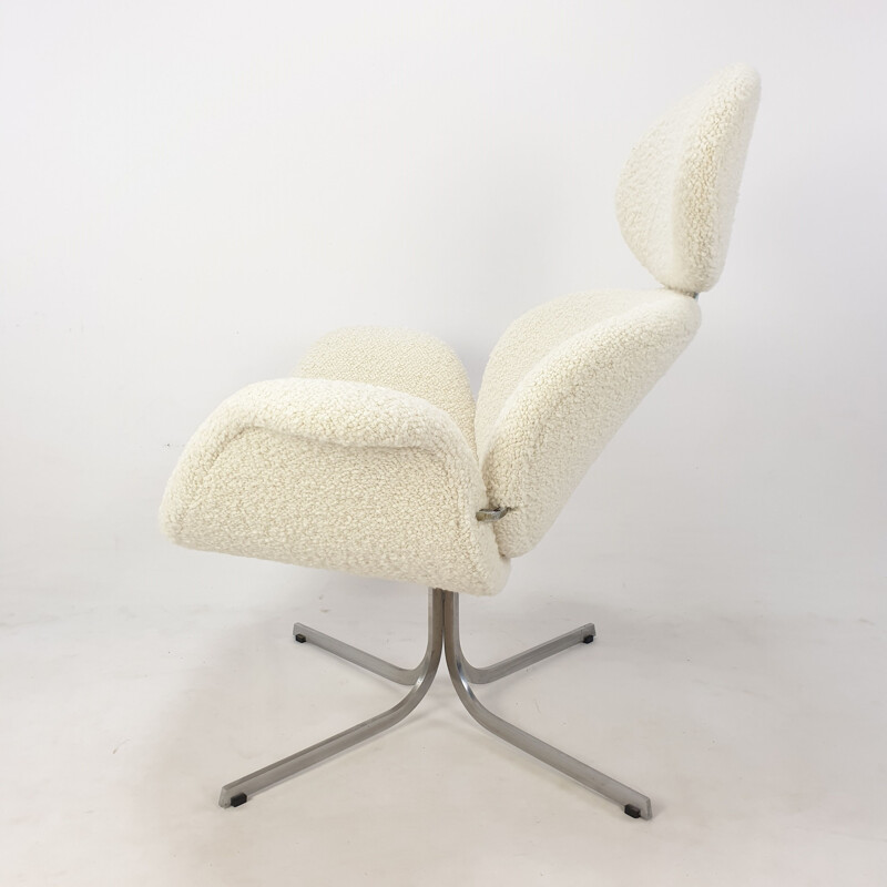 Big Tulip vintage wool fabric armchair by Pierre Paulin for Artifort, 1959