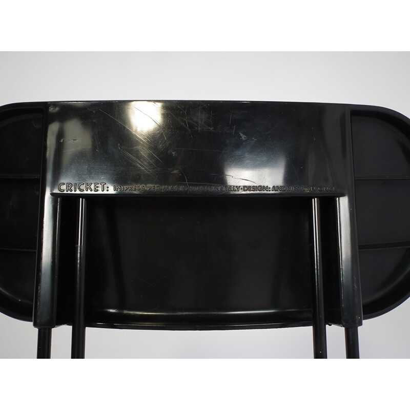 Magis "Cricket" folding chair in black lacquered metal, Andries VAN ONCK & Kazuma YAMAGUCHI - 1980s