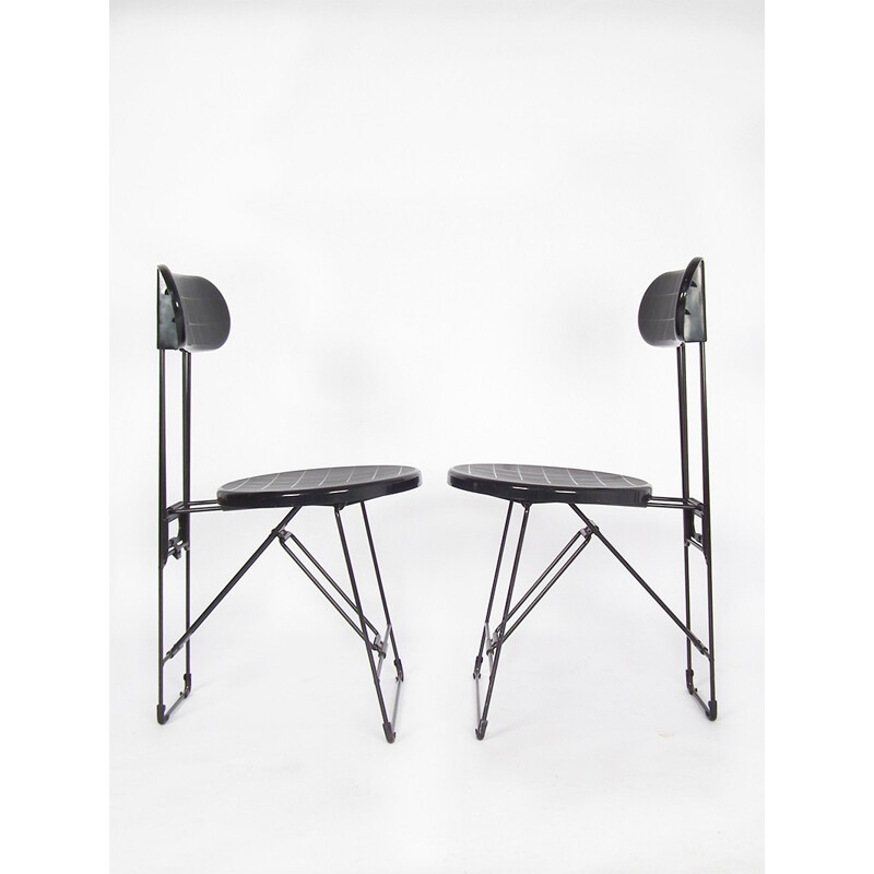 Magis "Cricket" folding chair in black lacquered metal, Andries VAN ONCK & Kazuma YAMAGUCHI - 1980s