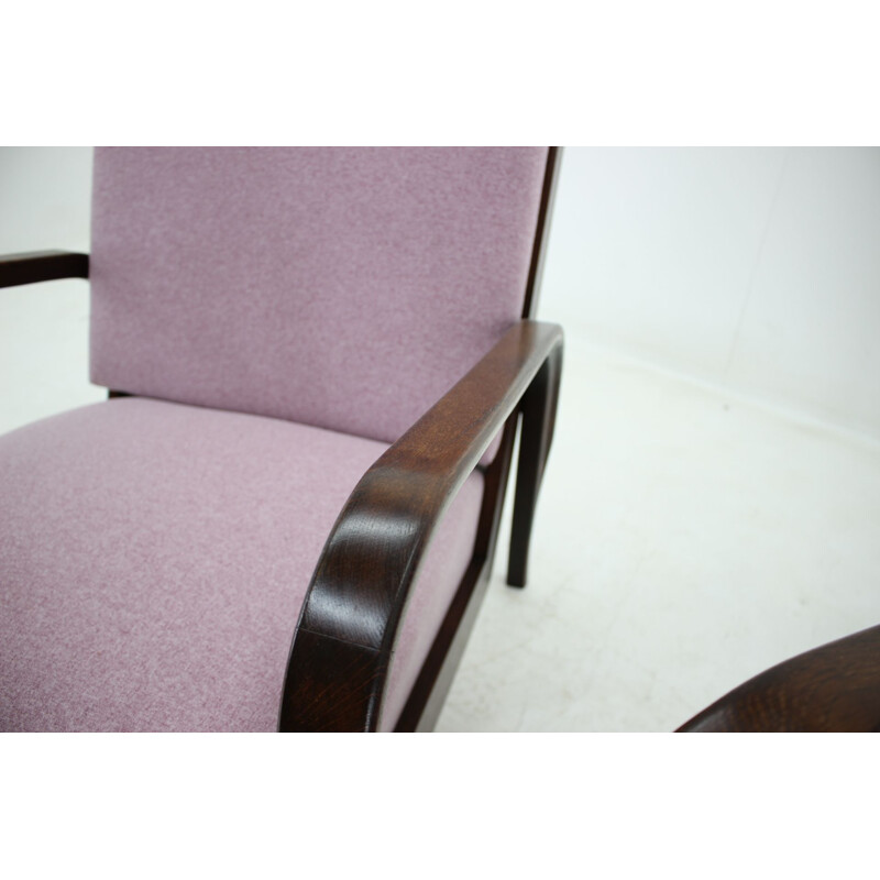 Pair of vintage beechwood armchairs by Antonín Kropáček for Karel Koželka, 1940s