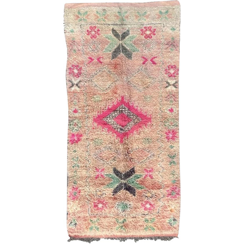 Vintage Berber Boujaad wool rug, Morocco 1980