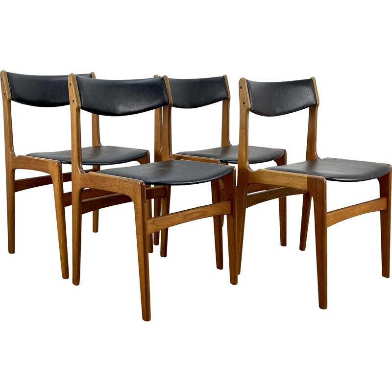 Set of 4 mid century chairs by Erik Buck for O.D Mobler, 1960s