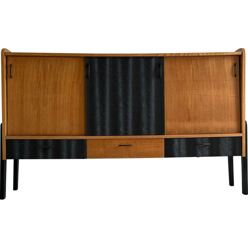 Vintage two-tone sideboard with compass legs, 1950