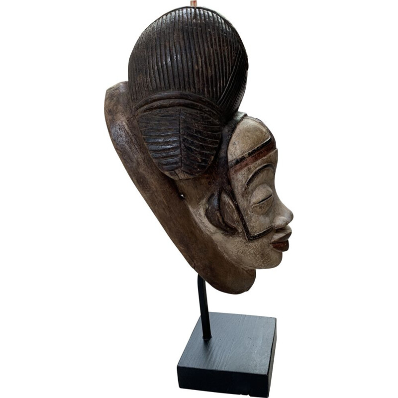 Masque Panu Gabon vintage - socle bois