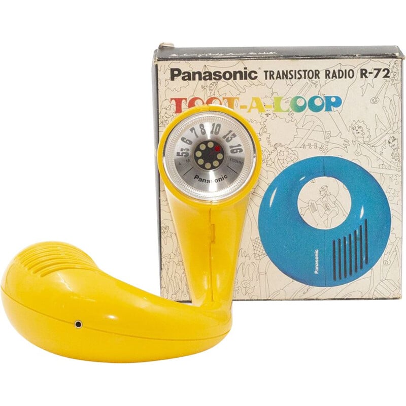 Radio Toot-A-Loop jaune R-72S Panasonic vintage