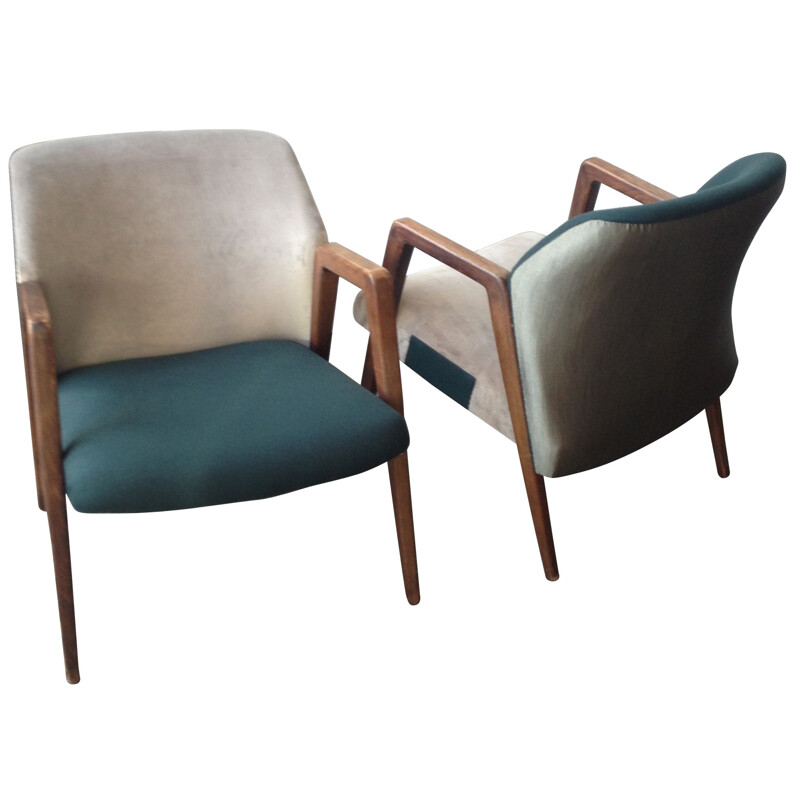 Scandinavian pair of armchair - 1950s
