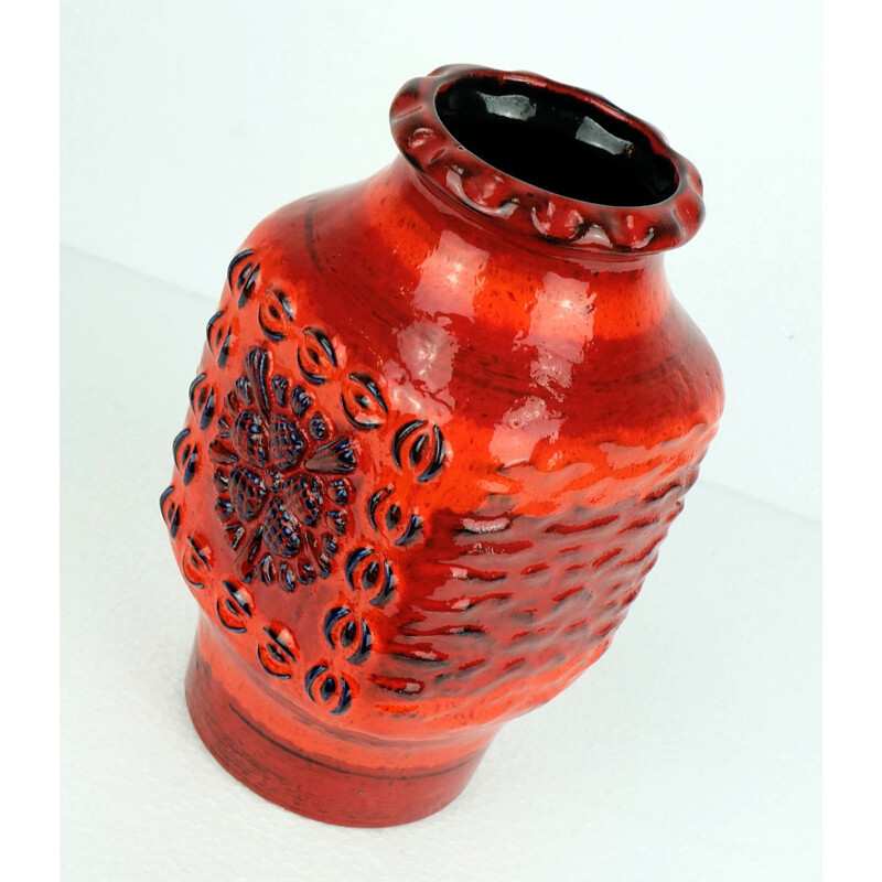 Duemler & Breiden "73/25" vase in red and orange ceramic - 1960s