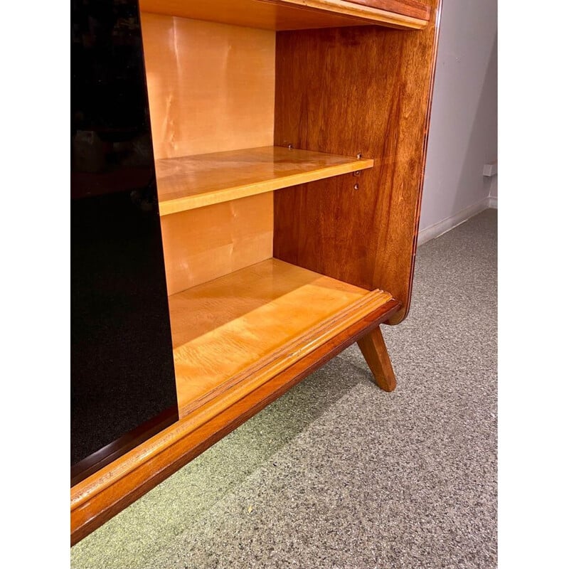 Vintage Czech bookcase veneered with Tatra walnut, 1960