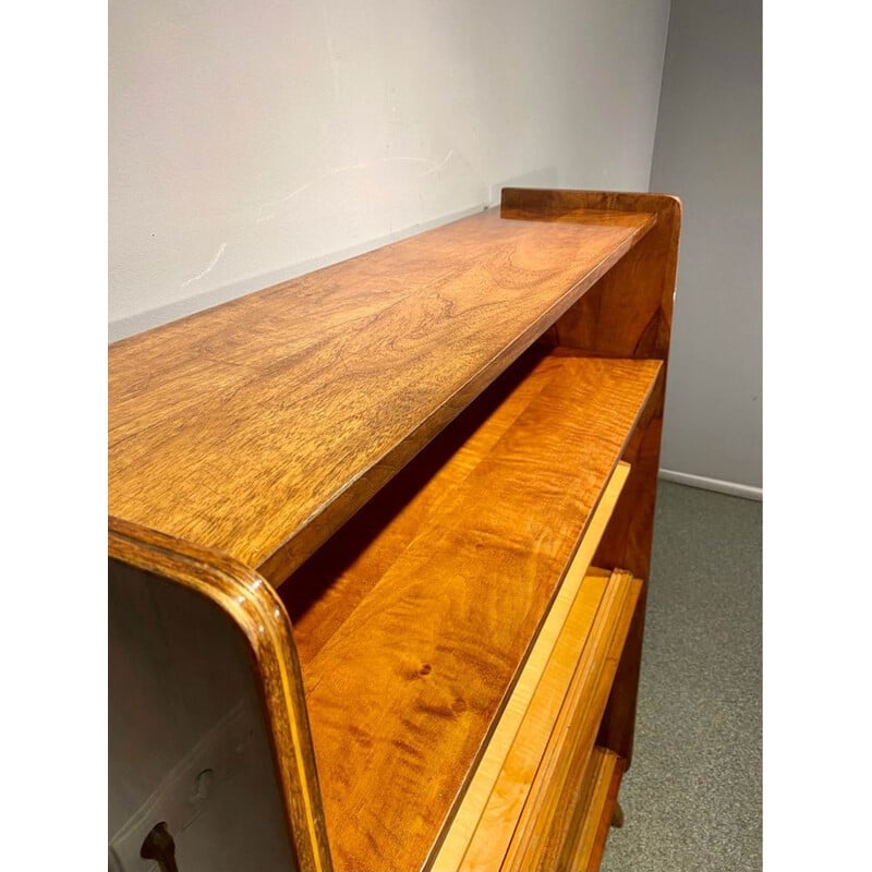 Vintage Czech bookcase veneered with Tatra walnut, 1960