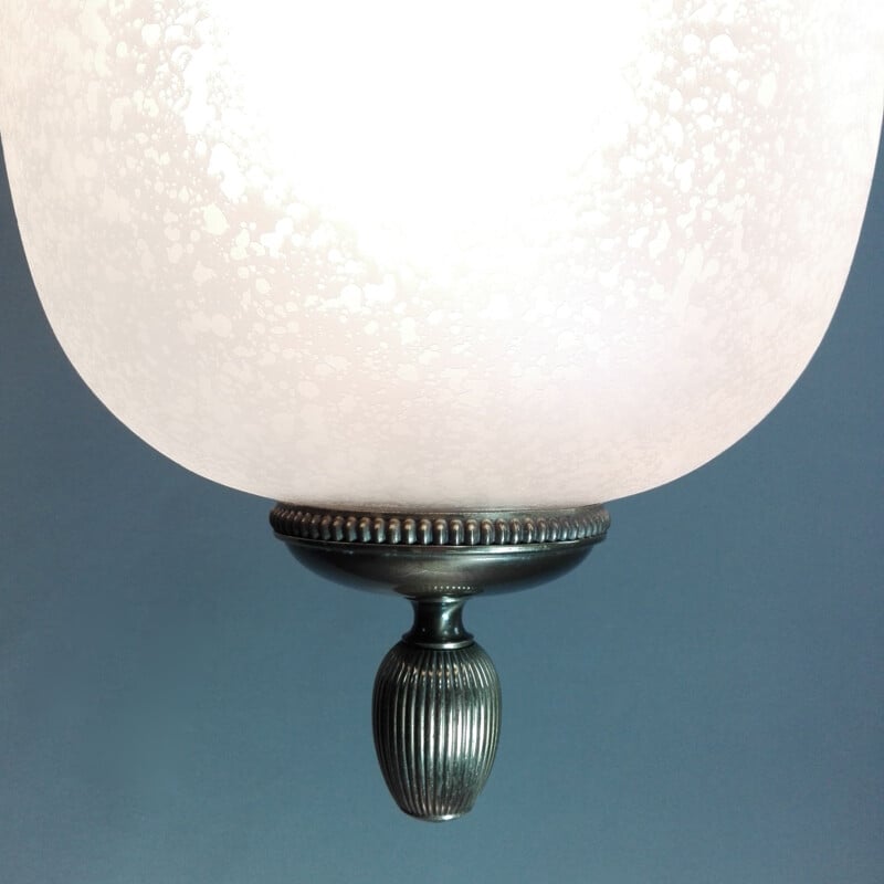 Glass and brass mid century pendant lamp by Gaetano Sciolari, Italy 1960s