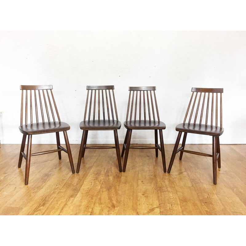 Set of 4 vintage chairs by Ilmari Tapiovaara, 1960