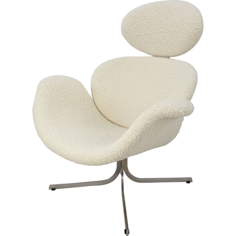 Big Tulip vintage wool fabric armchair by Pierre Paulin for Artifort, 1959