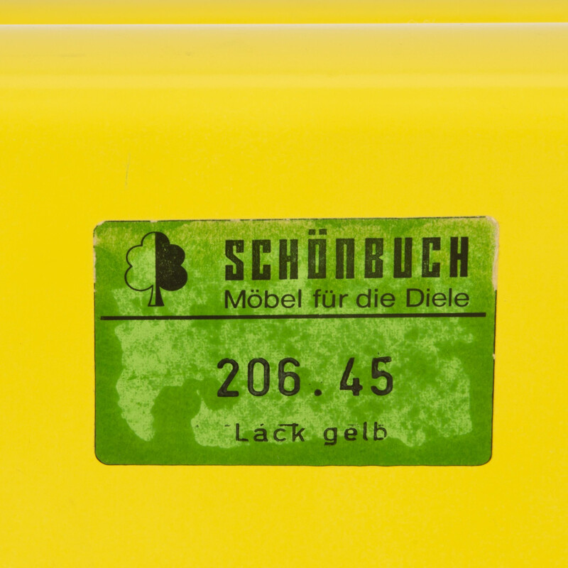 Vintage yellow coat rack Schönbuch Quadro