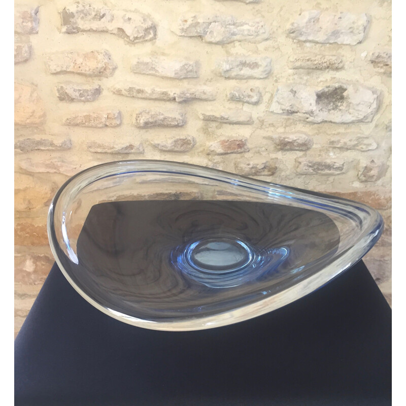 Vintage blue free-form bowl by Per Lutken for Holmegaard, 1960