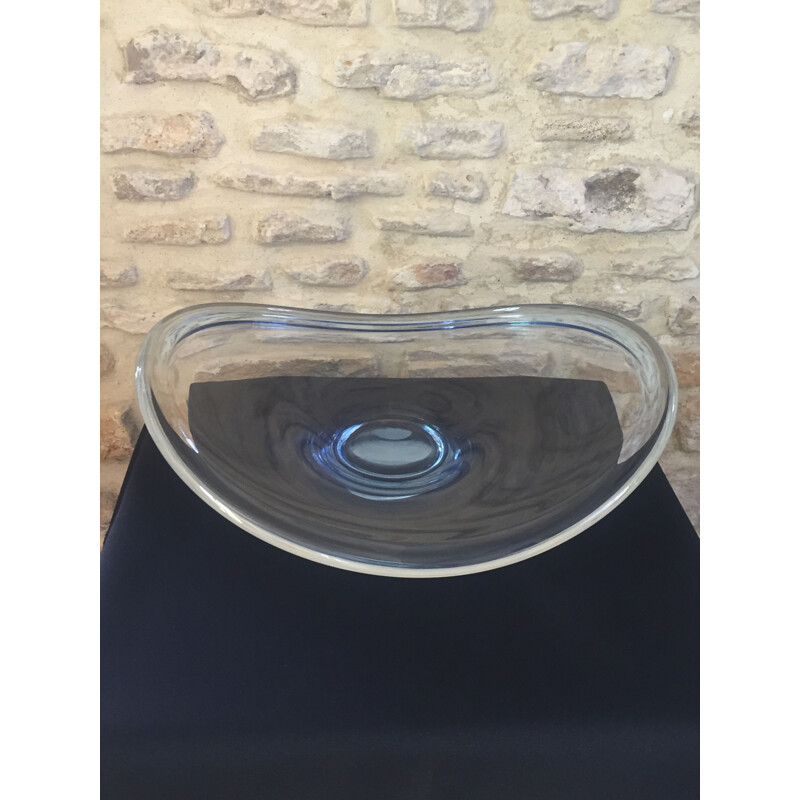 Vintage blue free-form bowl by Per Lutken for Holmegaard, 1960