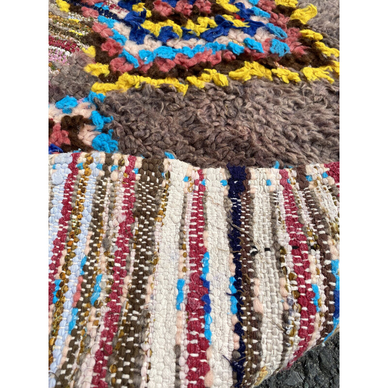 Vintage berber boujaad corridor rug in wool, Morocco 1995