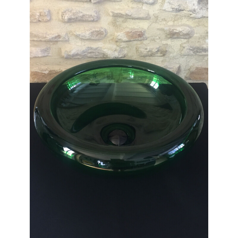 Coupe circulaire vintage verte de Per Lutken pour Holmegaard, 1960