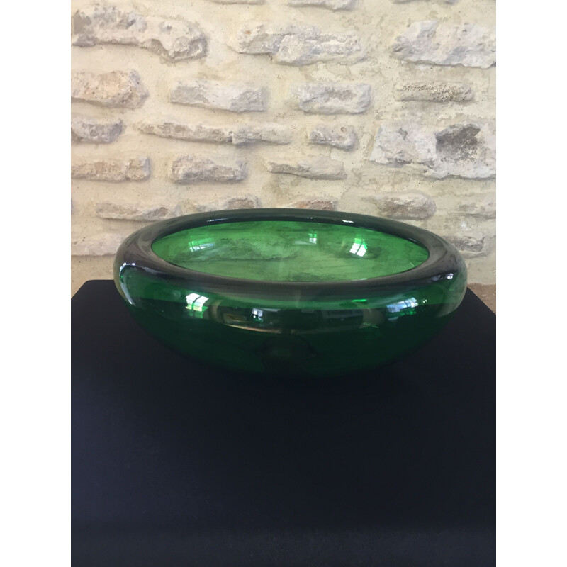 Vintage green circular bowl by Per Lutken for Holmegaard, 1960