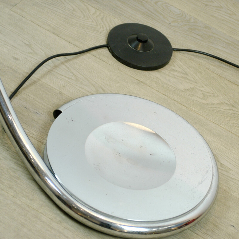 "Serpente" floorlamp in chromed metal, Elio MARTINELLI - 1960s