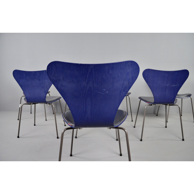 Ensemble de 8 chaises papillon vintage série-7 de Fritz Hansen