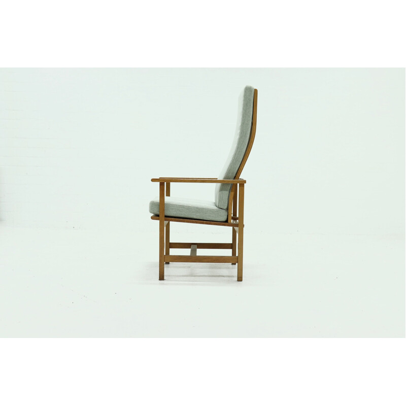 Vintage eiken fauteuil 2257 met hoge rugleuning van Børge Mogensen voor Fredericia Stolefabrik, Denemarken 1960