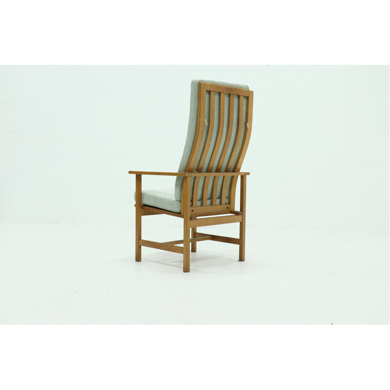 Vintage 2257 oakwood highback armchair by Børge Mogensen for Fredericia Stolefabrik, Denmark 1960s