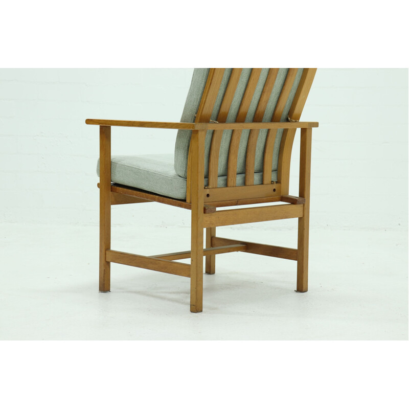 Fauteuil vintage 2257 à dossier haut en bois de chêne de Børge Mogensen pour Fredericia Stolefabrik, Danemark 1960