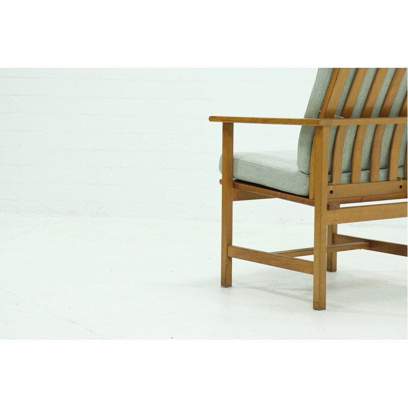 Vintage 2257 oakwood highback armchair by Børge Mogensen for Fredericia Stolefabrik, Denmark 1960s