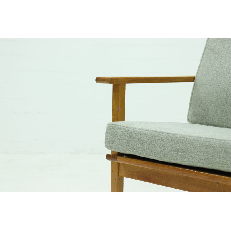 Vintage 2257 oakwood highback armchair by Børge Mogensen for Fredericia Stolefabrik, Denmark 1960s