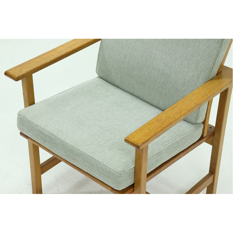 Vintage eiken fauteuil 2257 met hoge rugleuning van Børge Mogensen voor Fredericia Stolefabrik, Denemarken 1960