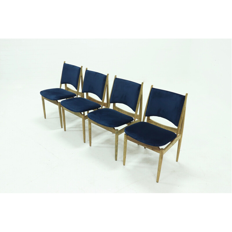 Set of 4 vintage Egyptian dining chairs by Finn Juhl for Niels Vodder, Denmark 1950s