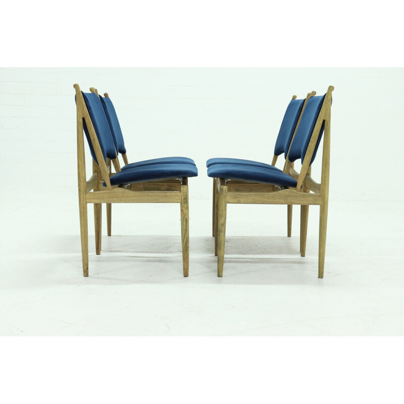 Set of 4 vintage Egyptian dining chairs by Finn Juhl for Niels Vodder, Denmark 1950s